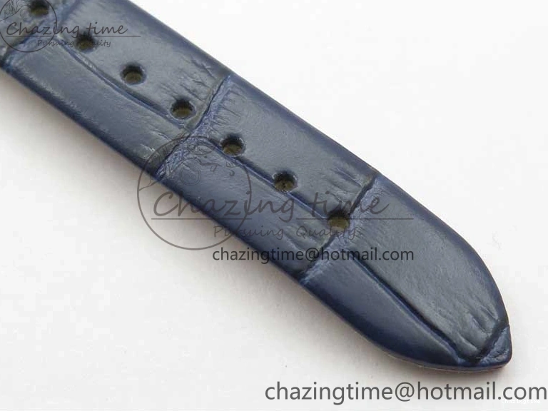 0412 Ladies’ De Ville Trésor Diamond Blue Dial Blue Fabric Watch OXF 1:1 Best Edition Swiss Quartz Upgraded 7892